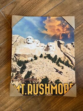 Mt. Rushmore Canvas Poster - Multicolor Scenic Print wall art. new